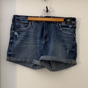 Silver Jeans Dark Blue Jean Shorts